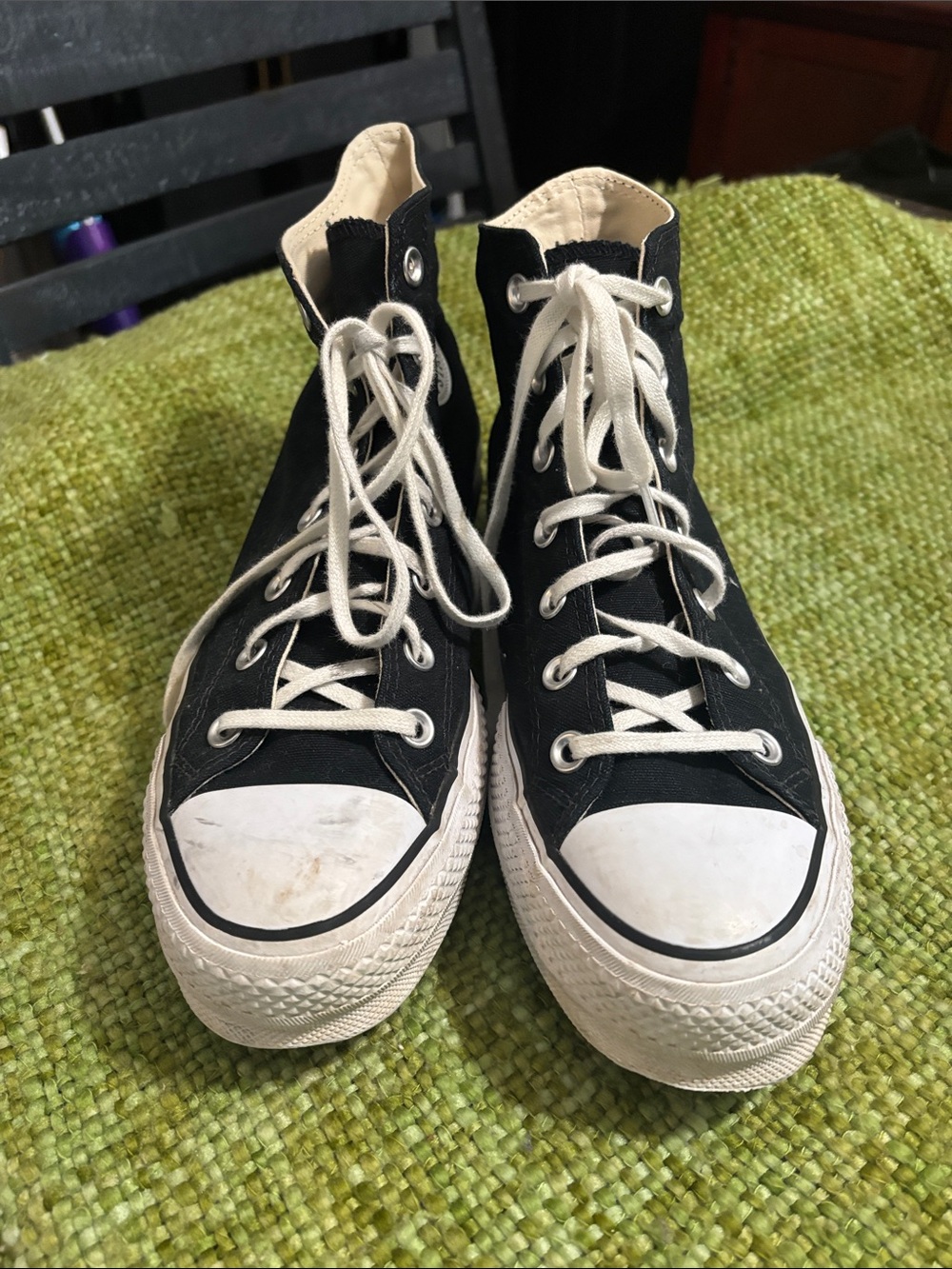 Converse Black High-Top Canvas Sneakers with White Accents